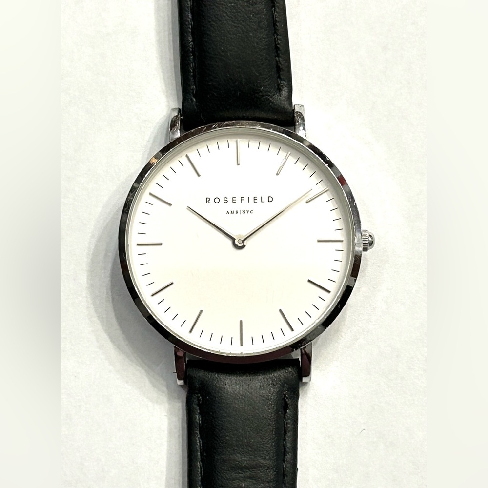 Rosefield Bowery Black and White Watch